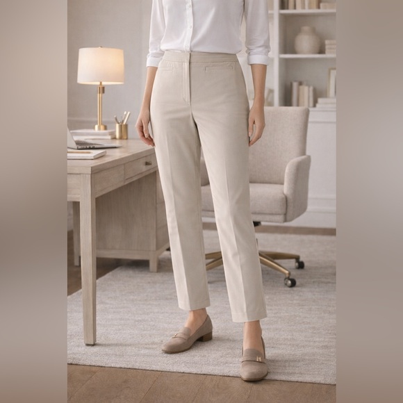 Talbots Pants - Talbots Heritage Perfect Chinos Oat Beige Ankle Pants Size 16W High Waist